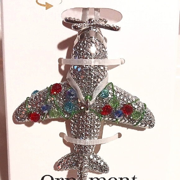 Gorgeous! Piper*K  Silver Sparkle Airplane Collectible Ornament ✈️ - Picture 2 of 7